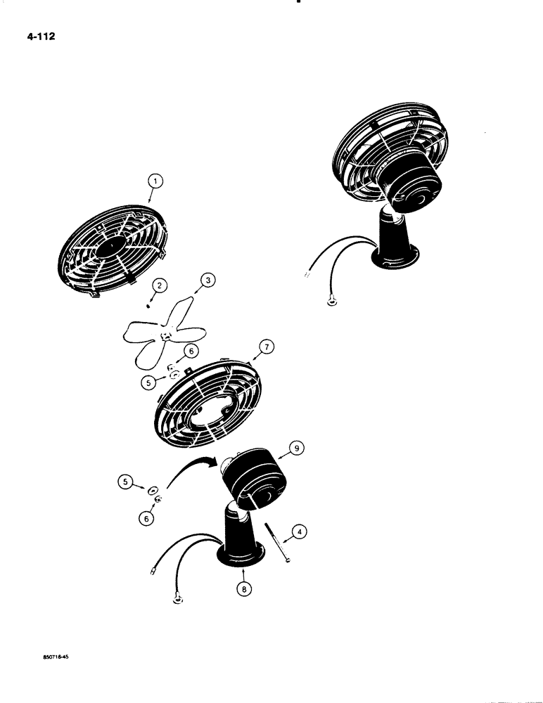 Схема запчастей Case W20C - (4-112) - DEFROSTER FAN (04) - ELECTRICAL SYSTEMS