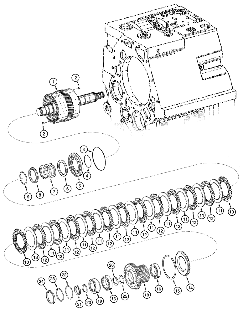 Схема запчастей Case 921C - (06-20H) - TRANSMISSION - CLUTCH ASSY, REVERSE (06) - POWER TRAIN