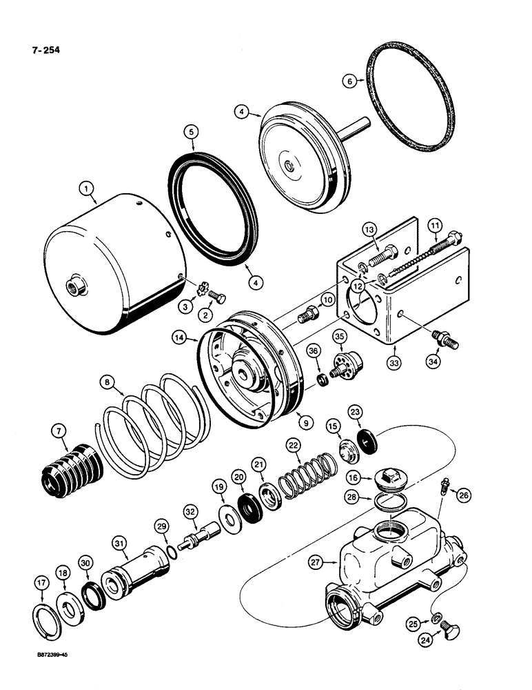 Схема запчастей Case W36 - (7-254) - BRAKE ACTUATOR - L107177 (07) - BRAKES