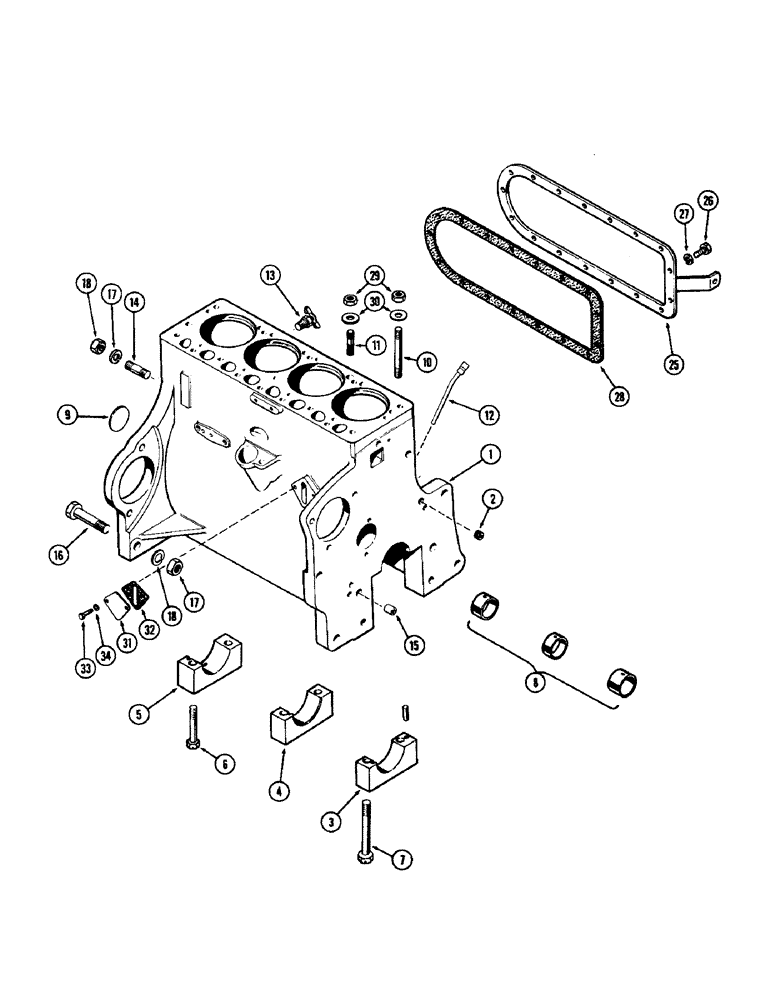 Схема запчастей Case W5 - (006) - CYLINDER BLOCK ASSEMBLY, (164) SPARK IGNITION ENGINE, W/ DRY SLEEVES (02) - ENGINE