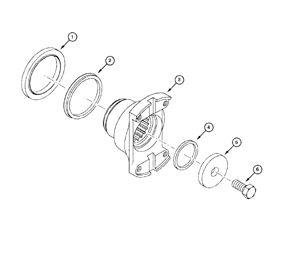 Схема запчастей Case 865 DHP - (6-038) - TRANSMISSION - OUTPUT FLANGE (06) - POWER TRAIN