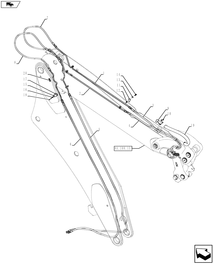 Схема запчастей Case 590SN - (35.737.0401) - HYDRAULICS - COUPLER, BACKHOE BUCKET (EXTENDABLE DIPPER) (35) - HYDRAULIC SYSTEMS