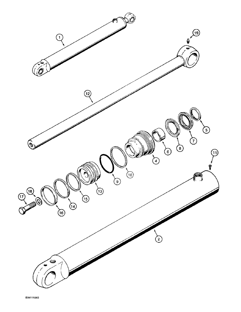 Схема запчастей Case 580L - (8-122) - LOADER LIFT CYLINDERS (08) - HYDRAULICS