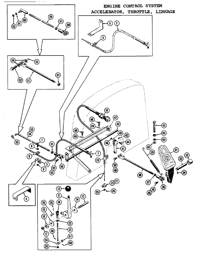 Схема запчастей Case 1000C - (082) - ENGINE CONTROL SYSTEM, ACCELERATOR, THROTTLE, LINKAGE (01) - ENGINE