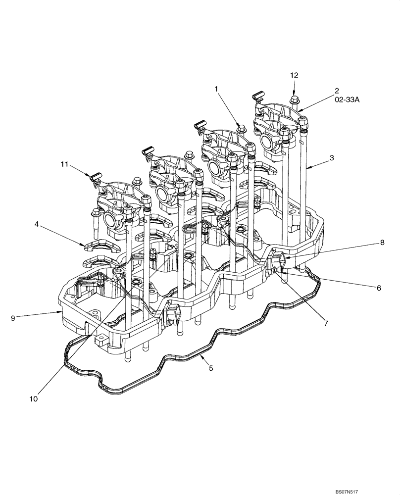 Схема запчастей Case 750L - (02-33) - ROCKER ARMS (02) - ENGINE