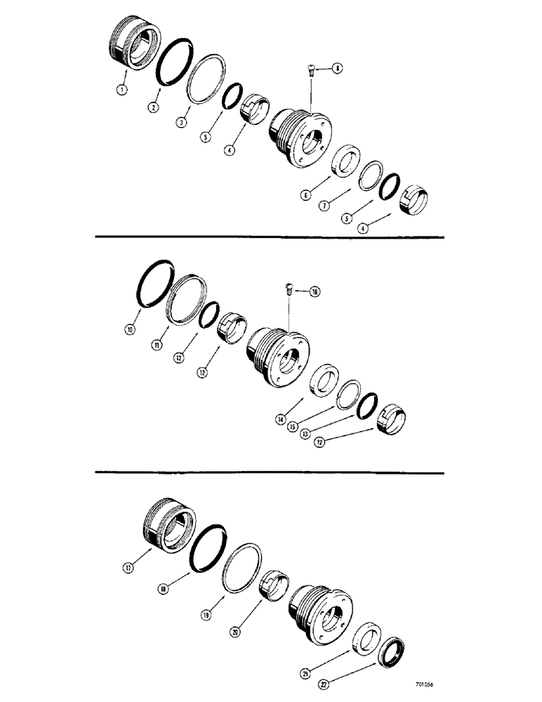 Схема запчастей Case 310G - (243J) - CYLINDER PACKING KITS, D37353 CYLINDER PACKING KIT (07) - HYDRAULIC SYSTEM