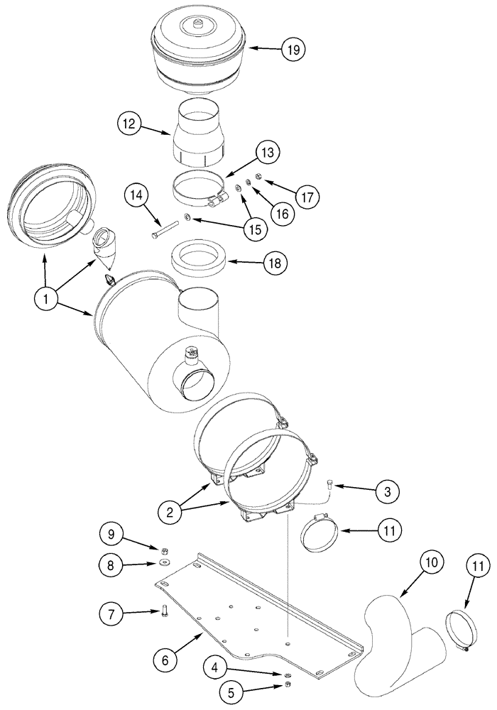 Схема запчастей Case 850H - (02-05) - AIR CLEANER - MOUNTING (02) - ENGINE