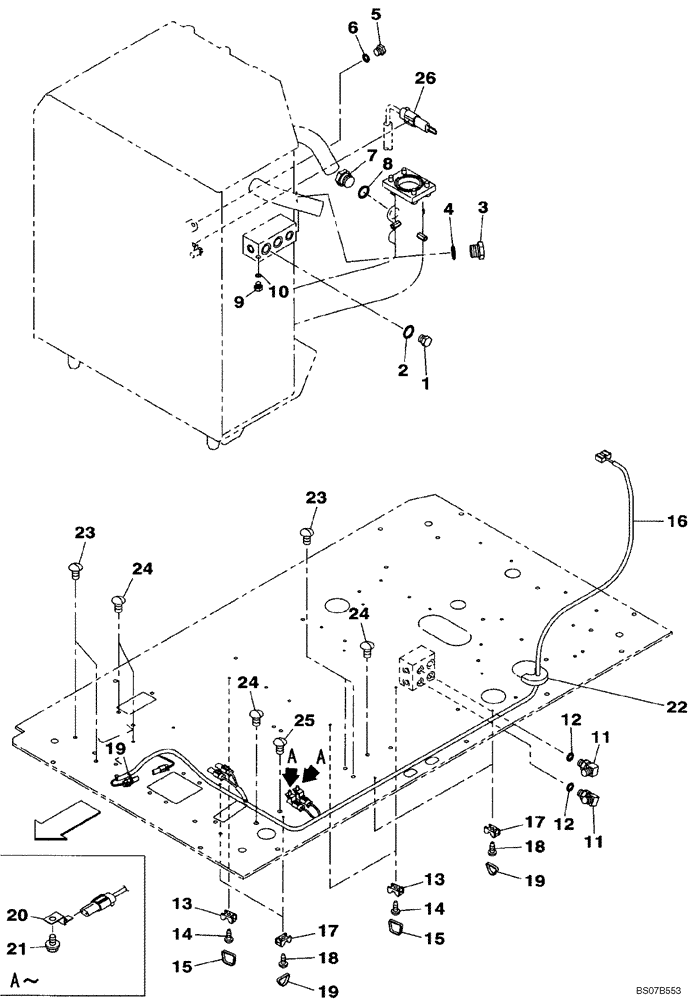 Схема запчастей Case CX210BLR - (08-49) - PLUG (08) - HYDRAULICS