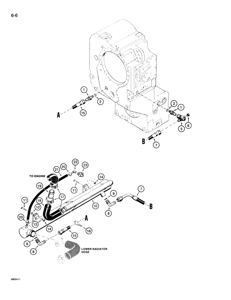 Схема запчастей Case 721 - (6-06) - TRANSMISSION HYDRAULIC CIRCUIT, **P.I.N. JAK0022758 & AFTER (06) - POWER TRAIN