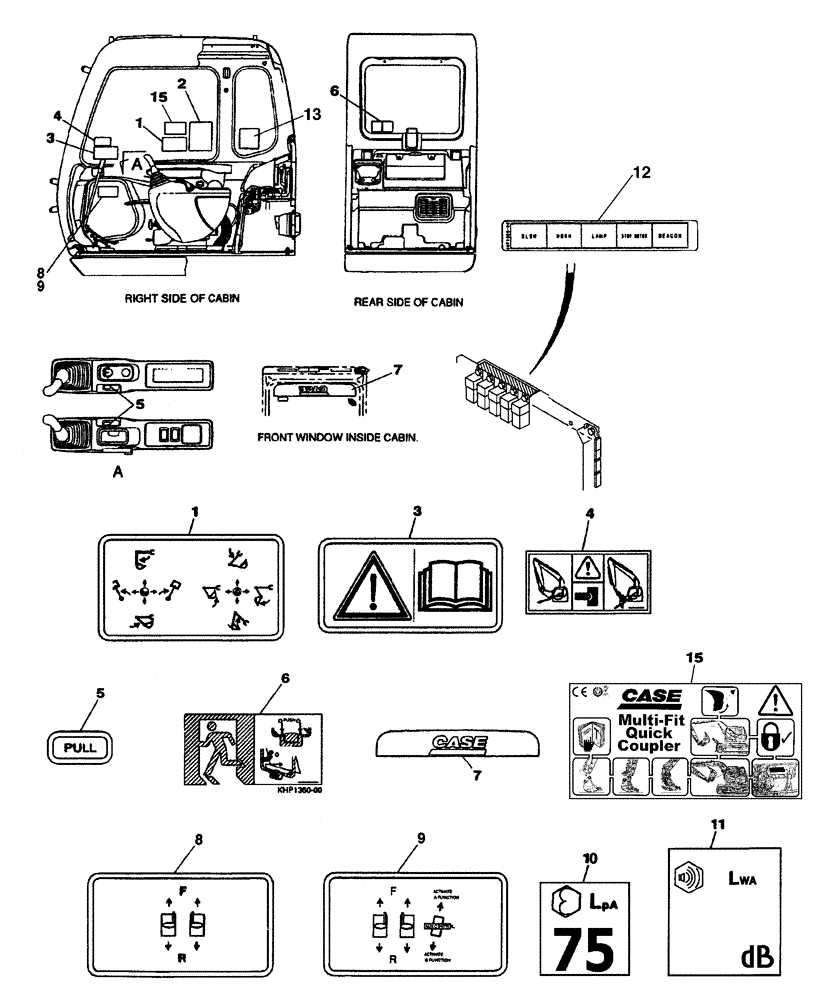 Схема запчастей Case CX240 - (09-51) - DECALS (09) - CHASSIS