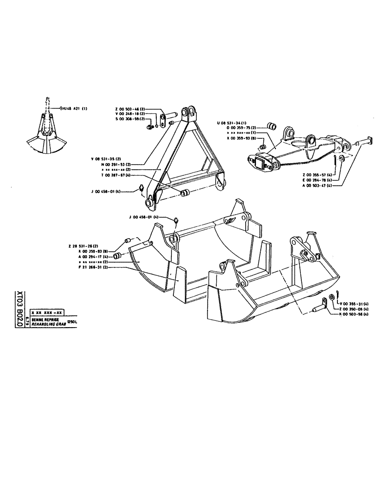 Схема запчастей Case 160CL - (347) - REHANDLING GRAB (18) - ATTACHMENT ACCESSORIES