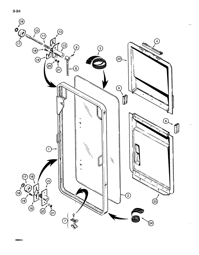 Схема запчастей Case 1086B - (9-094) - WINDSHIELD, PRIOR TO CAB SERIAL NUMBER 334940 (09) - CHASSIS