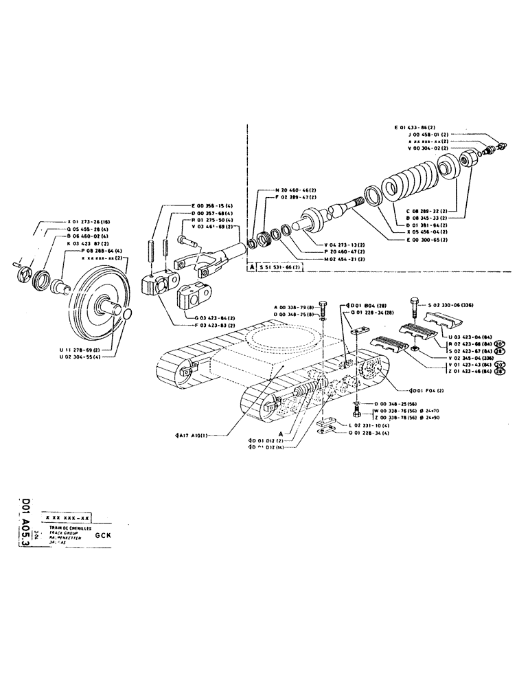 Схема запчастей Case GC120 - (038) - TRACK GROUP 