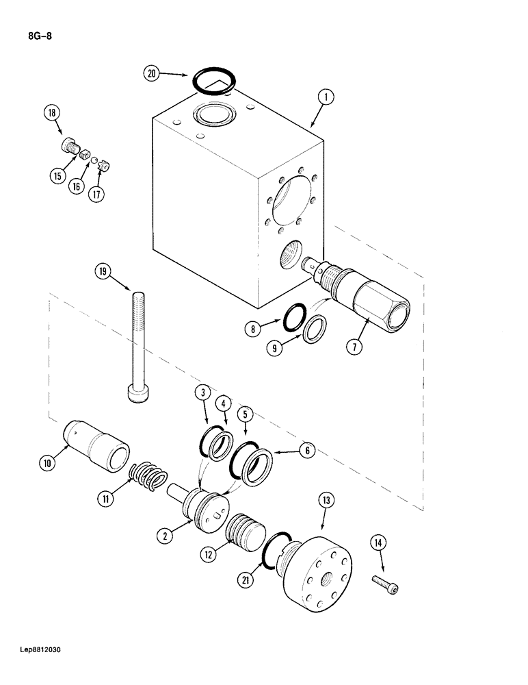 Схема запчастей Case 688 - (8G-08) - LOAD HOLDING VALVE, WITH BOOM CYLINDERS (08) - HYDRAULICS