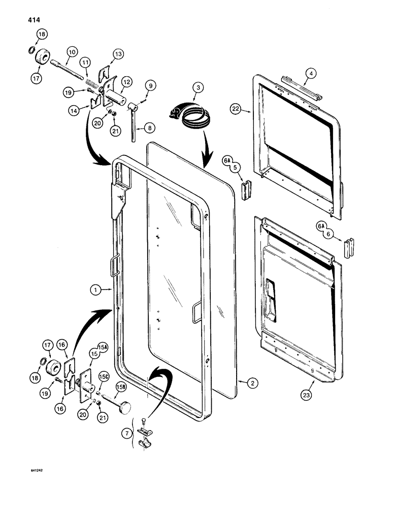 Схема запчастей Case 880C - (414) - CAB WINDSHIELD, PIN 6205236 AND AFTER (05) - UPPERSTRUCTURE CHASSIS