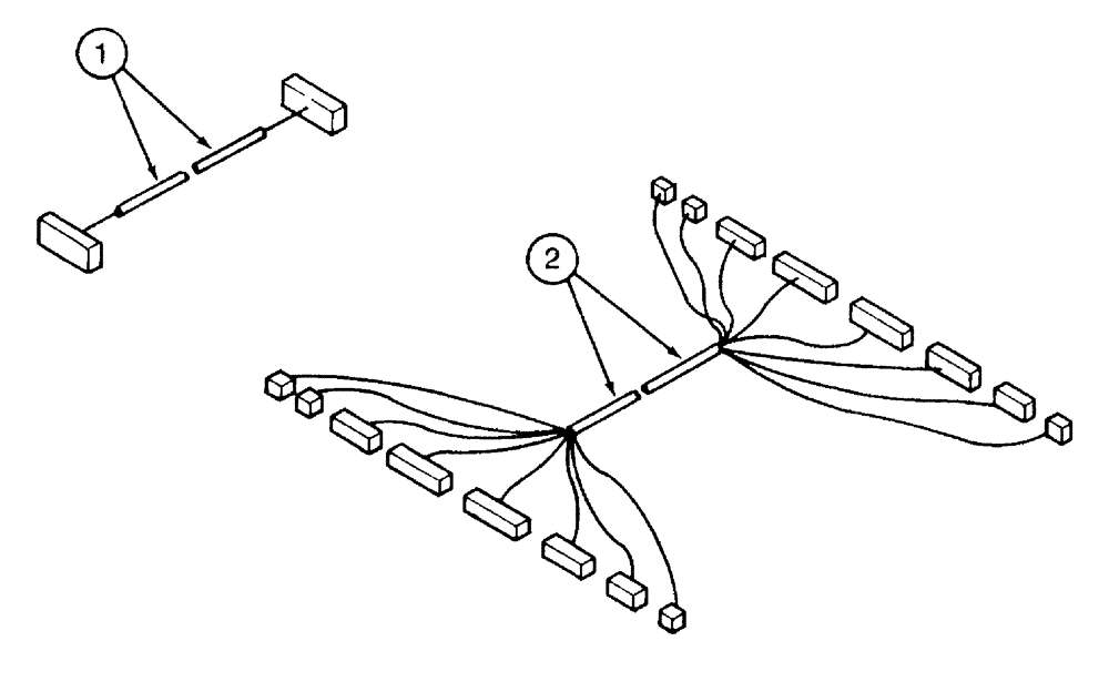 Схема запчастей Case 9050B - (4-026) - WIRING HARNESS EXTENSIONS FOR RAISED CAB, TIMBER KING MODELS (04) - ELECTRICAL SYSTEMS