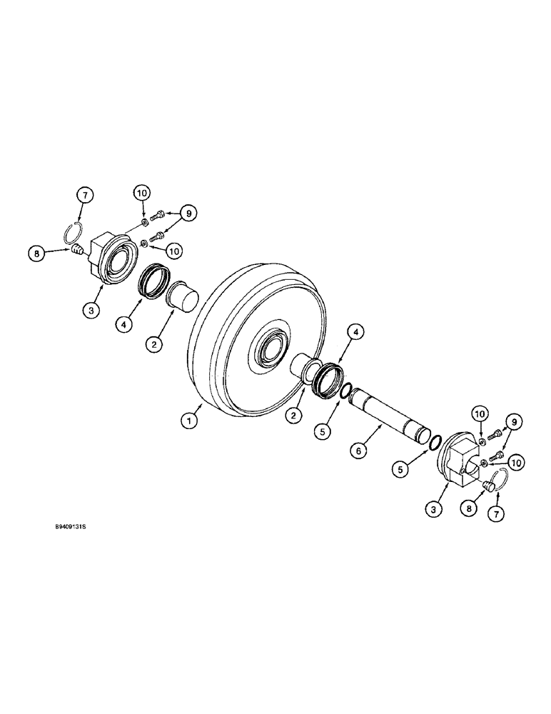 Схема запчастей Case 9030B - (5-08) - IDLER WHEEL, ALL MODELS EXCEPT TIMBER KING MODELS (11) - TRACKS/STEERING