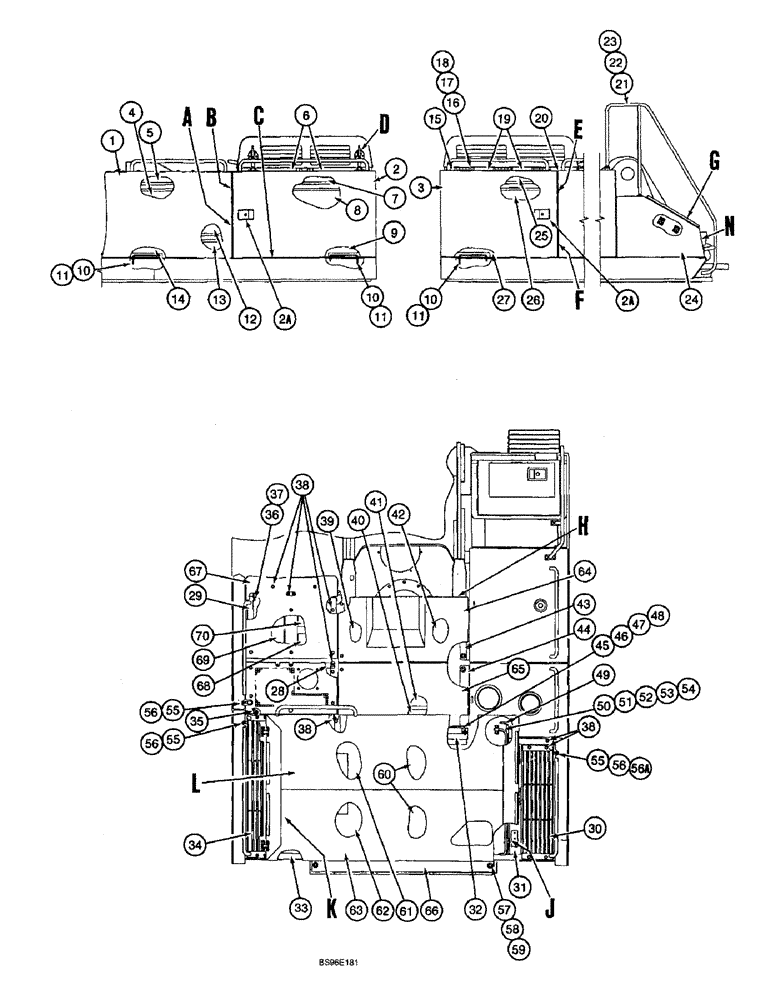 Схема запчастей Case 9060B - (9-014) - UPPER STRUCTURE (09) - CHASSIS