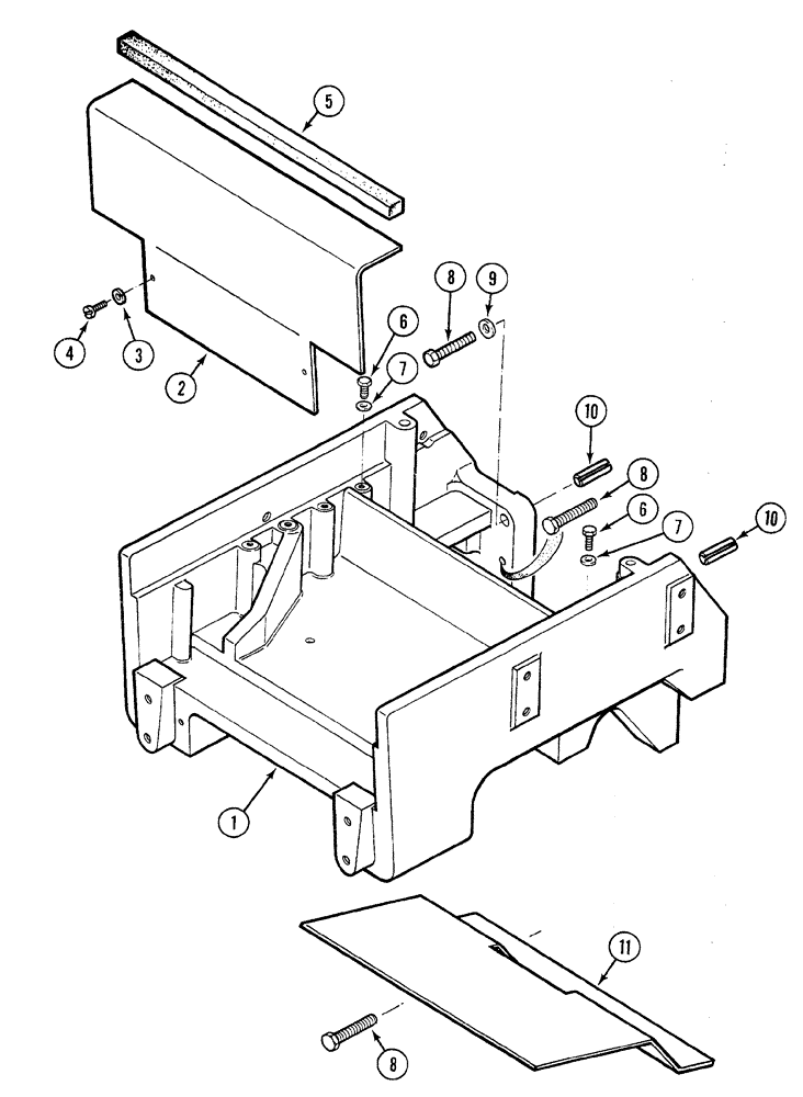 Схема запчастей Case 380B - (9-02) - FRONT BOLSTER - CAST (09) - CHASSIS