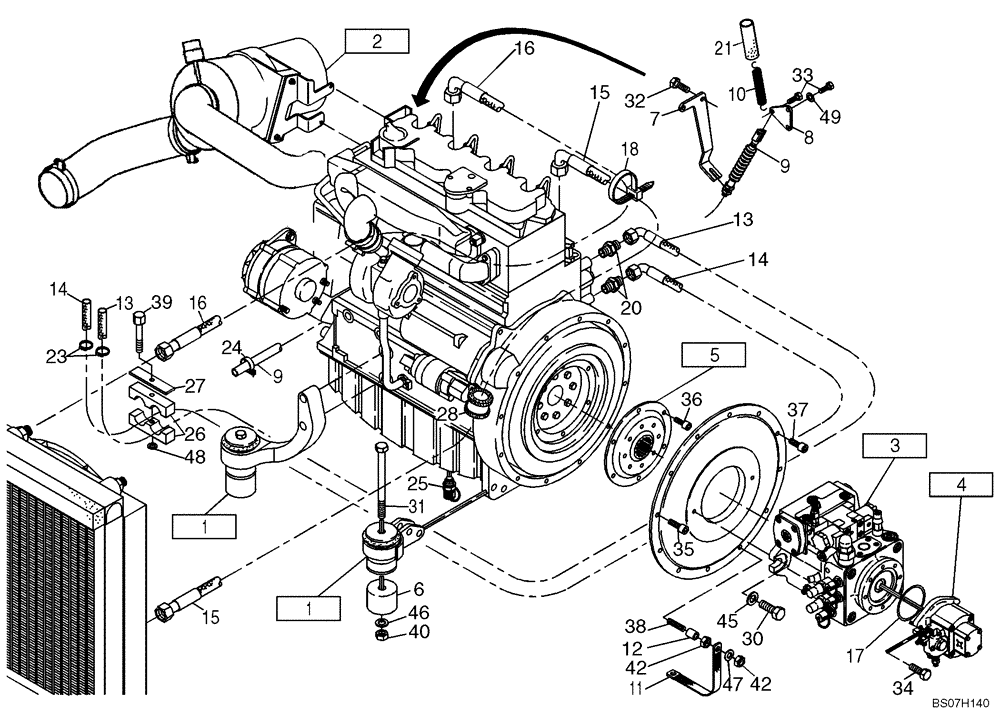 Схема запчастей Case 21D - (13.011[2987099002]) - MOTOR MOUNTING (10) - ENGINE