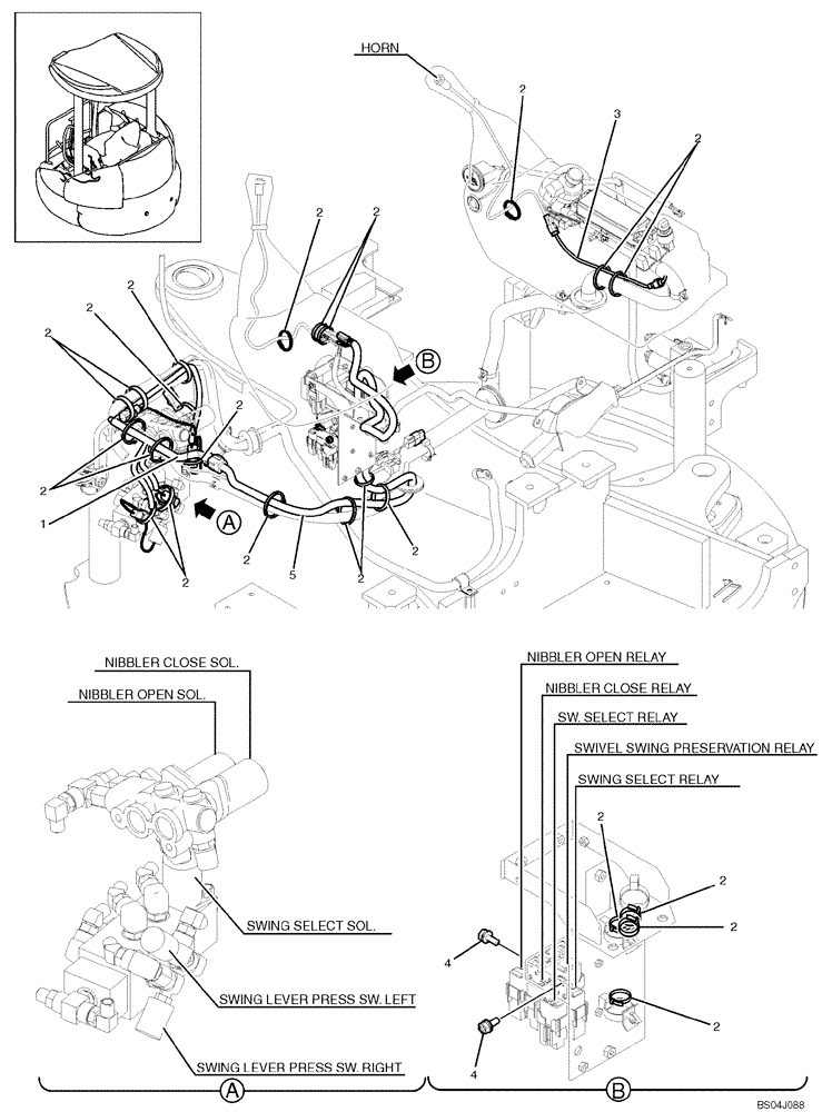 Схема запчастей Case CX36B - (318-17[1]) - HARNESS ASSY (55) - ELECTRICAL SYSTEMS