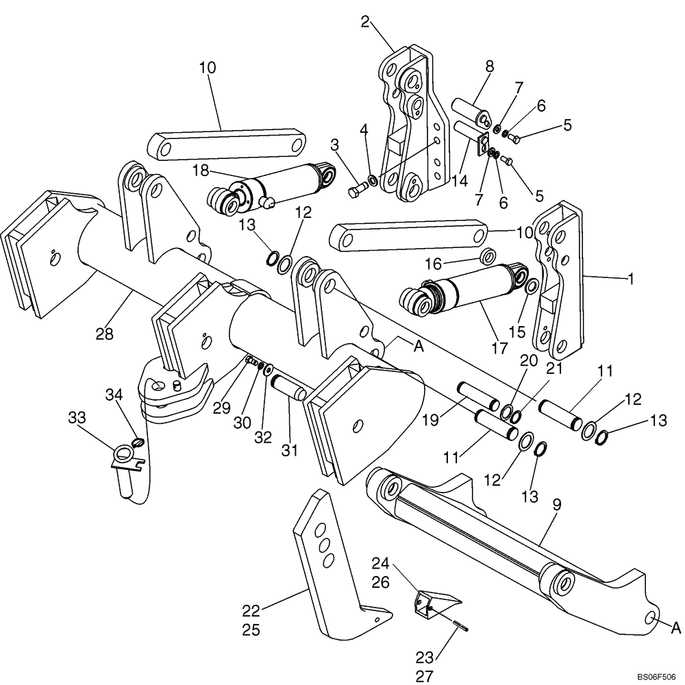 Схема запчастей Case 1150K - (09-04) - RIPPER (09) - CHASSIS/ATTACHMENTS