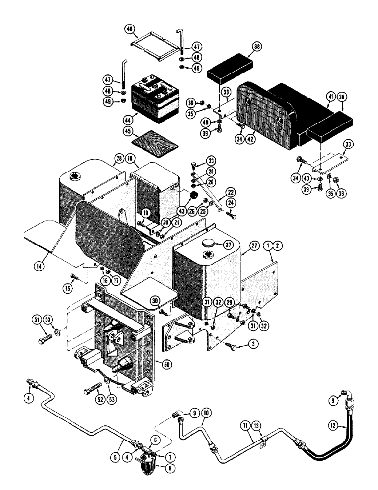 Схема запчастей Case 600 - (252) - TRACTOR MODIFICATION PARTS FOR BACKHOE, FUEL TANK, FENDERS, MTG. PARTS (05) - UPPERSTRUCTURE CHASSIS