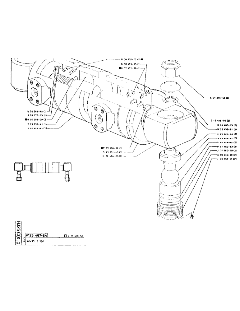 Схема запчастей Case 75P - (086) - CYLINDER 40X55 C 250 (07) - HYDRAULIC SYSTEM