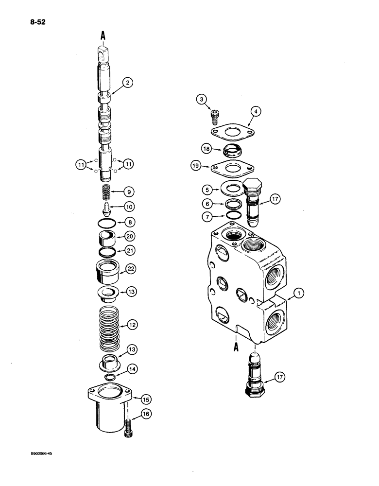 Схема запчастей Case 650 - (8-52) - LIFT SECTION (08) - HYDRAULICS