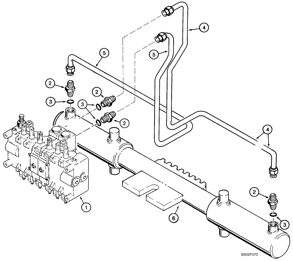 Схема запчастей Case 40XT - (08-42) - HYDRAULIC SYSTEM - BACKHOE SWING CYLINDER (D125) (08) - HYDRAULICS