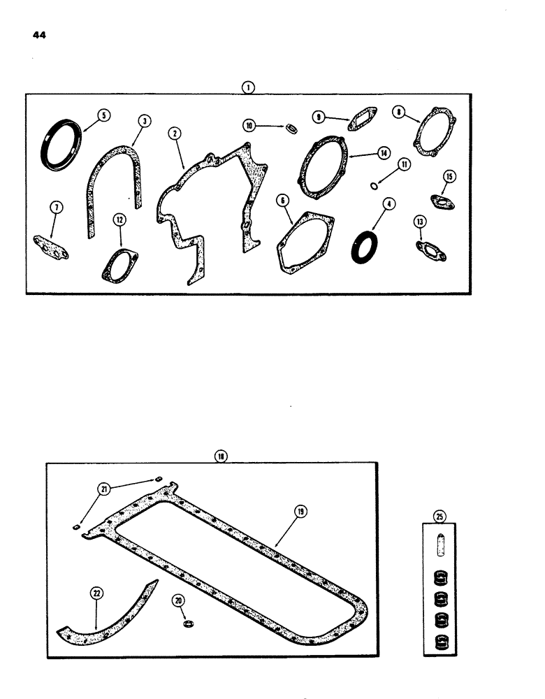 Схема запчастей Case 850B - (044) - ENGINE GASKET KITS, 336BD AND 336BDT DIESEL ENGINES CYLINDER BLOCK KIT (01) - ENGINE