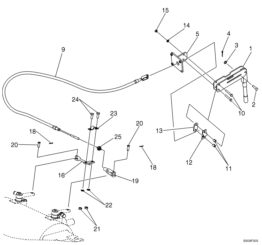 Схема запчастей Case 588G - (07-10) - CONTROLS - BRAKE, PARKING (07) - BRAKES