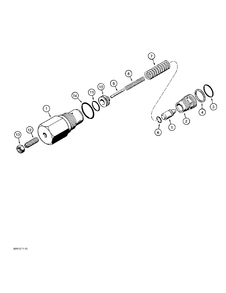 Схема запчастей Case 480F - (8-076) - LOADER CONTROL VALVE, CIRCUIT RELIEF VALVE (08) - HYDRAULICS