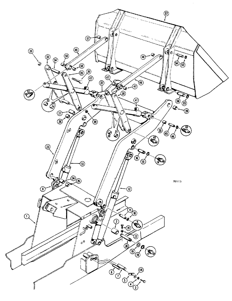 Схема запчастей Case 680CK - (174) - LOADER LIFT FRAME AND RELATED PARTS (82) - FRONT LOADER & BUCKET