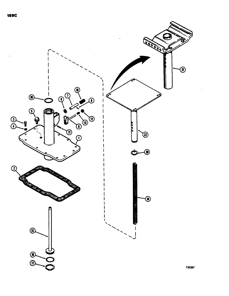 Схема запчастей Case 480B - (159C) - SEAT SUSPENSION, JUMP SEAT TYPE 