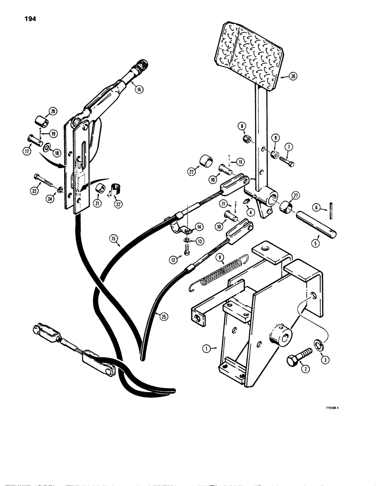 Схема запчастей Case 850B - (194) - MANUAL BRAKES (04) - UNDERCARRIAGE