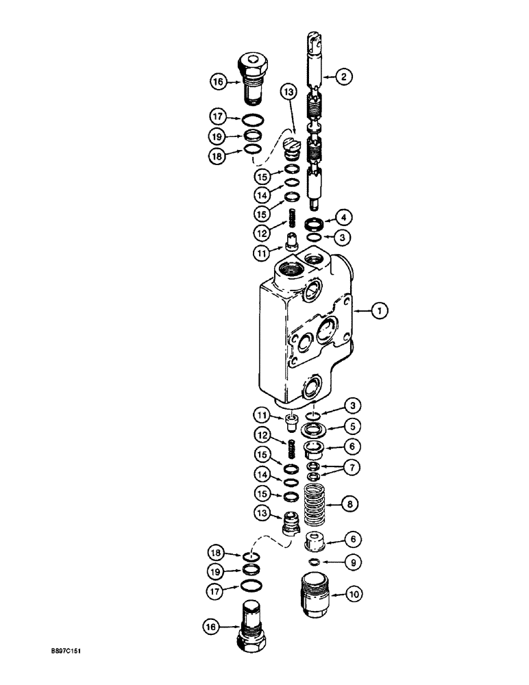 Схема запчастей Case 580SL - (8-132) - BACKHOE CONTROL VALVE, DIPPER EXTENSION SECTION, TRACTOR P.I.N. JJG0193620 AND AFTER (08) - HYDRAULICS