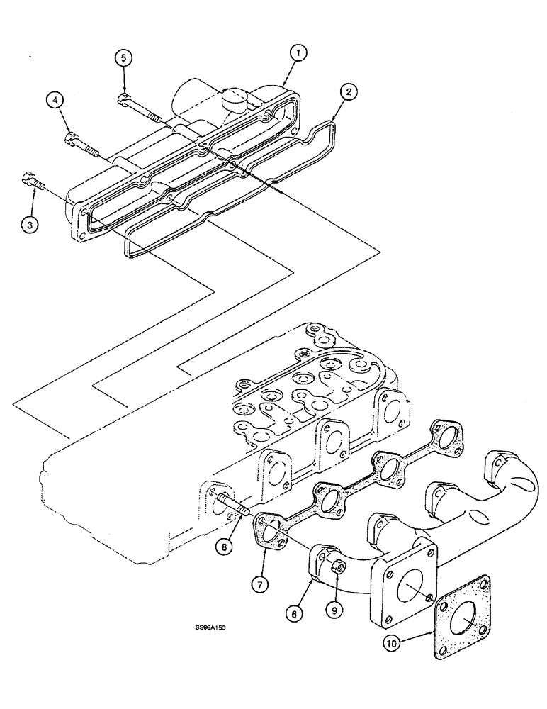 Схема запчастей Case 1825B - (2-14) - MANIFOLDS, INTAKE (02) - ENGINE