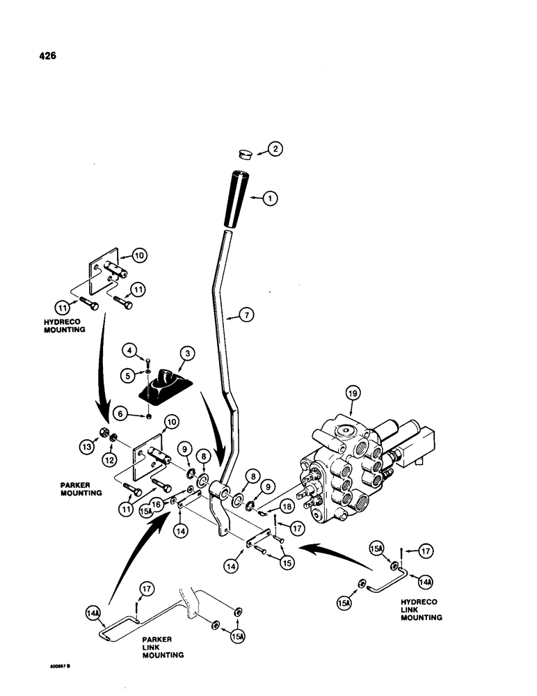 Схема запчастей Case 580D - (426) - LOADER CONTROLS, CLAM SPOOL (09) - CHASSIS/ATTACHMENTS