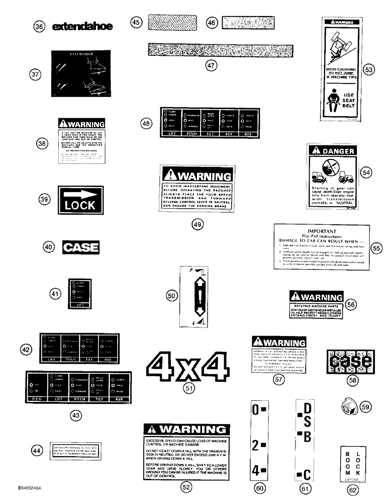 Схема запчастей Case 480F - (9-164) - DECALS (CONTD) (09) - CHASSIS/ATTACHMENTS