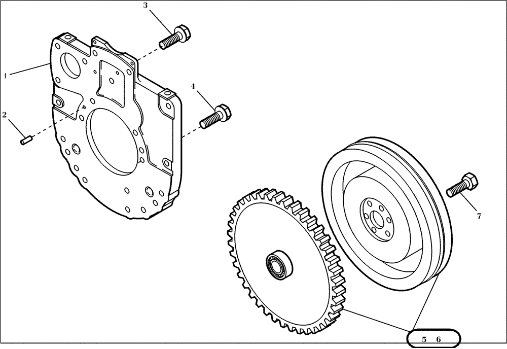 Схема запчастей Case 21D - (95.160[001]) - FLYWHEEL HOUSING (S/N 561101-UP) No Description