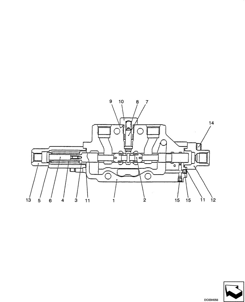 Схема запчастей Case CX25 - (08-40[00]) - VALVE ASSY - TRAVEL CONTROL RIGHT HAND (CX31 A (08) - HYDRAULICS