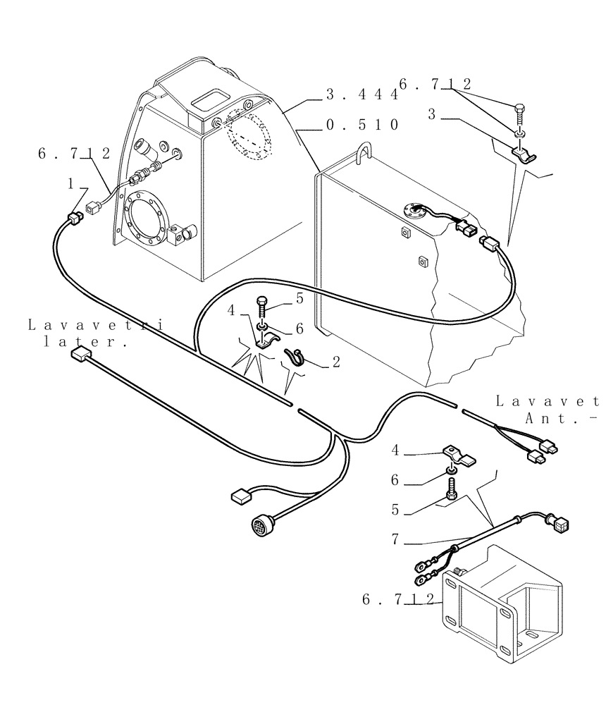 Схема запчастей Case 1850K - (6.711[02]) - ELECTRICAL SYSTEM - ELECTRIC WIRING (13) - Electrical System / Decals