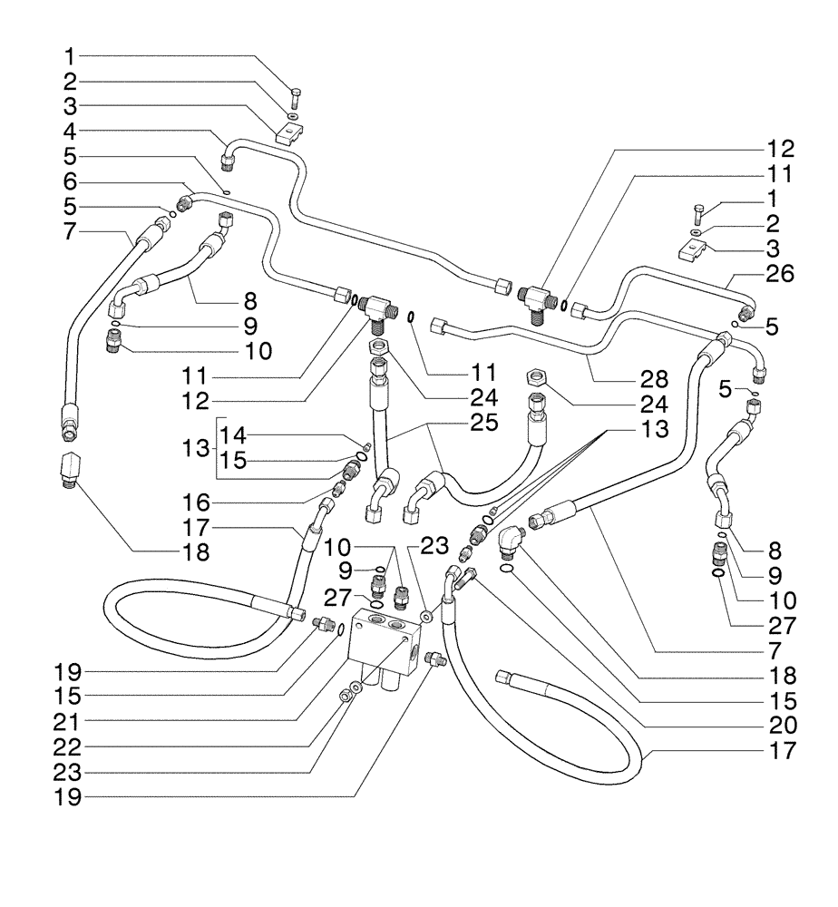 Схема запчастей Case 845B - (08-19[01]) - ARTICULATION HYDRAULIC SYSTEM (08) - HYDRAULICS