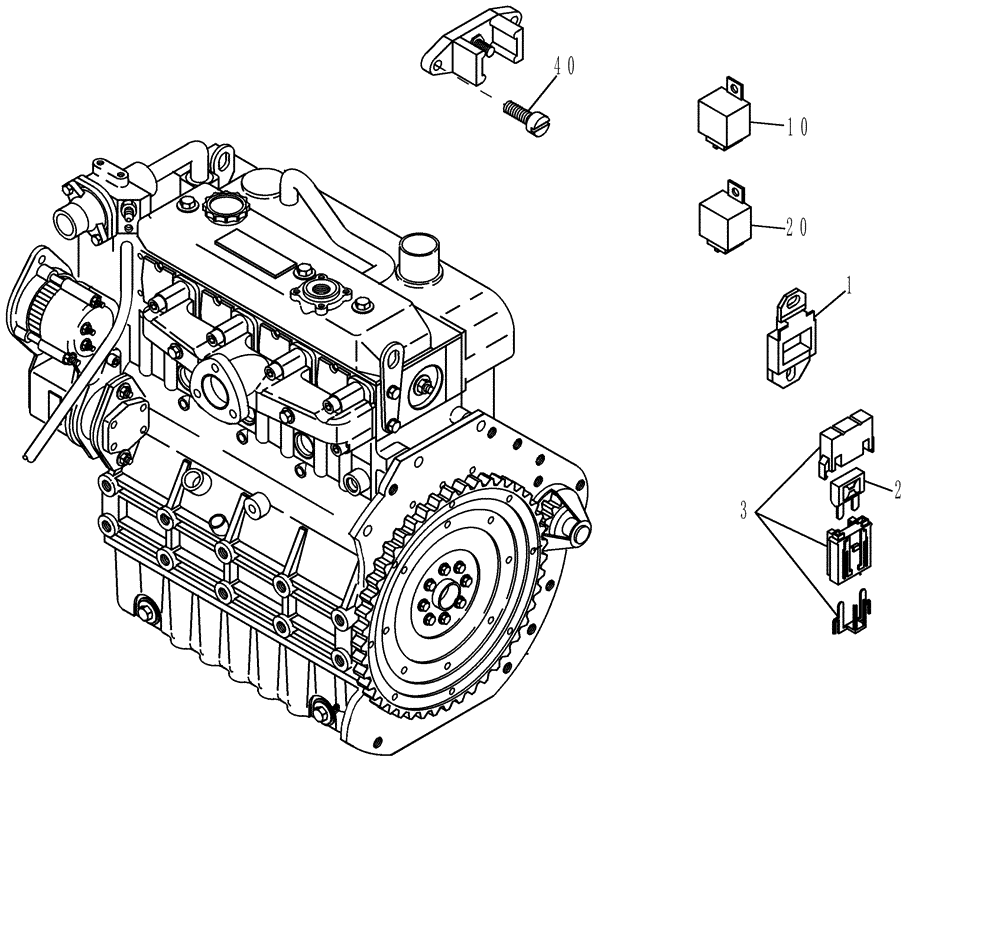 Схема запчастей Case 221D - (32.260[001]) - ELECTRICAL COMPON. ENGINE (S/N 581101-UP) (55) - ELECTRICAL SYSTEMS