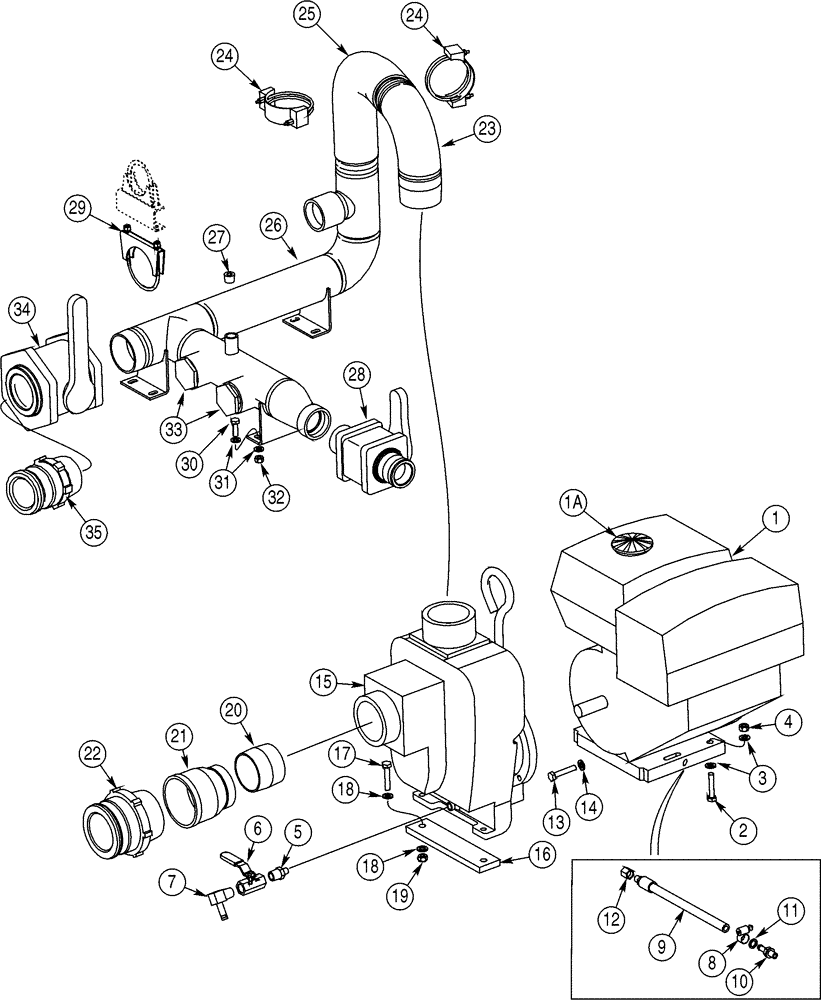 Схема запчастей Case BPG335 - (09-40) - SKID, 13 HORSEPOWER ENGINE PUMP, MIXING SYSTEM 