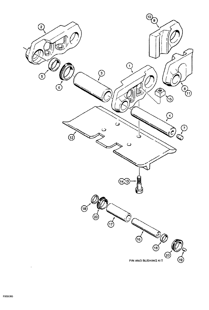 Схема запчастей Case 1150G - (5-020) - CASE LUBRICATED TRACK CHAIN, EACH MASTER LINK HAS ONE BOLT HOLE (04) - UNDERCARRIAGE