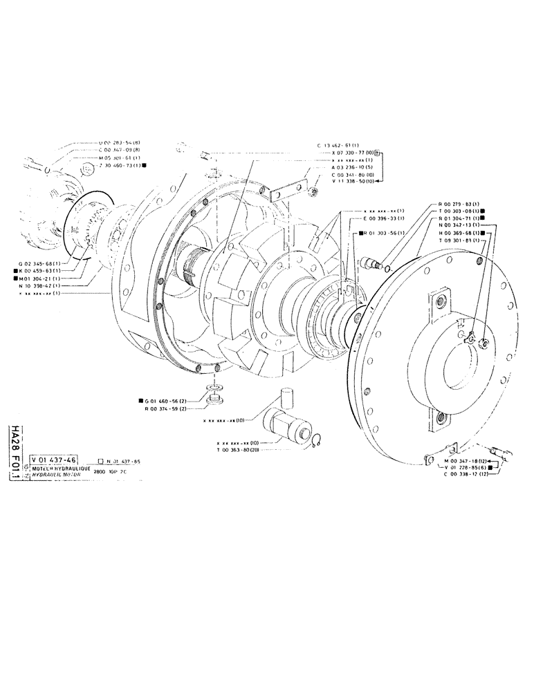 Схема запчастей Case RC200 - (061) - HYDRAULIC MOTOR 