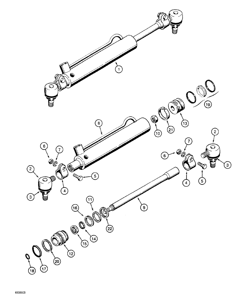 Схема запчастей Case 760 - (05-048) - STEERING CYLINDER (41) - STEERING