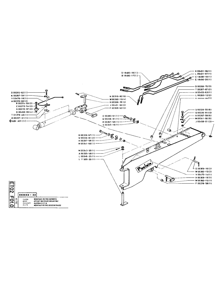 Схема запчастей Case TC45 - (096) - OFFSET BACKHOE MOUNTING 